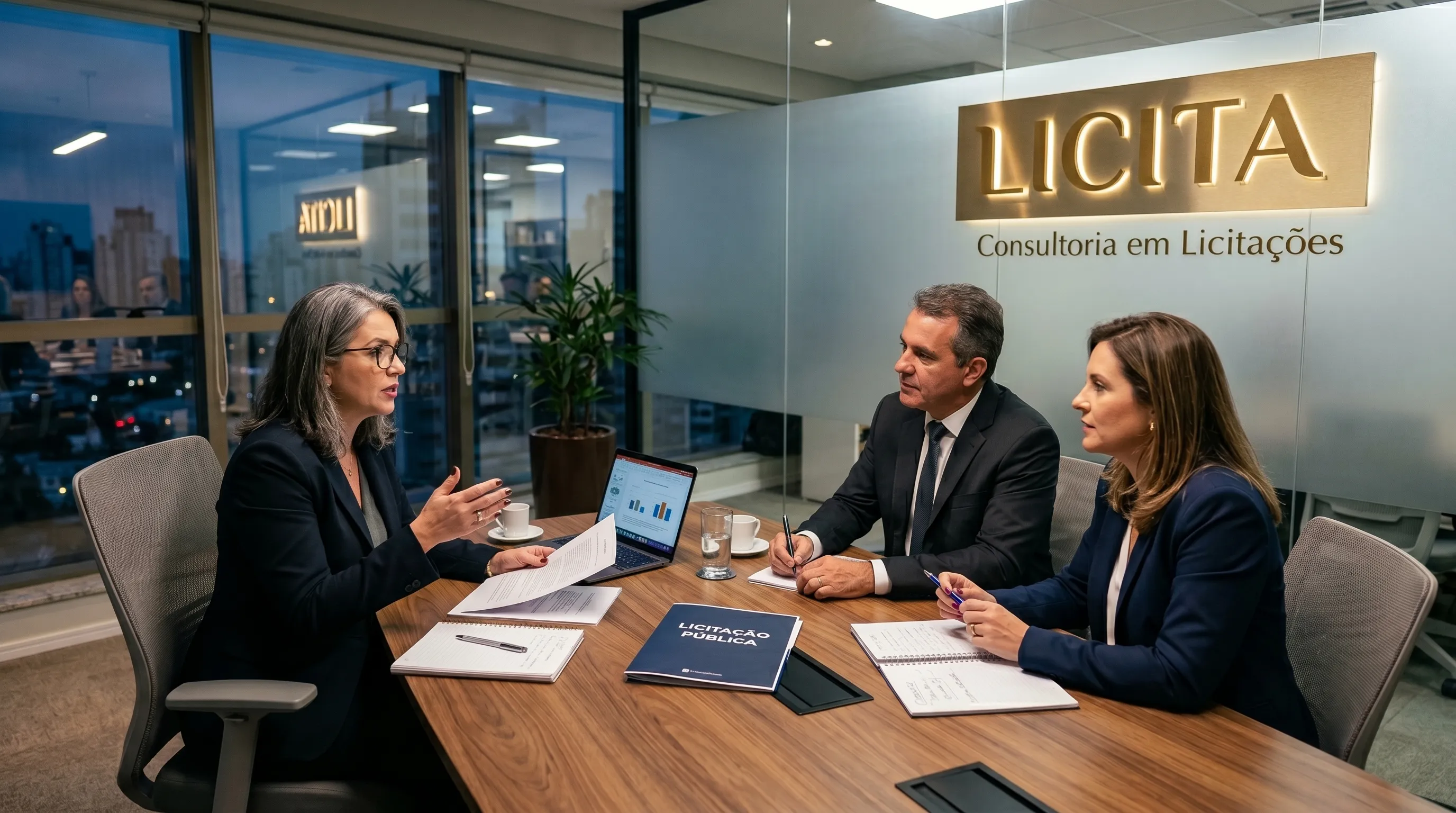Reunião de negócios sobre contratos governamentais