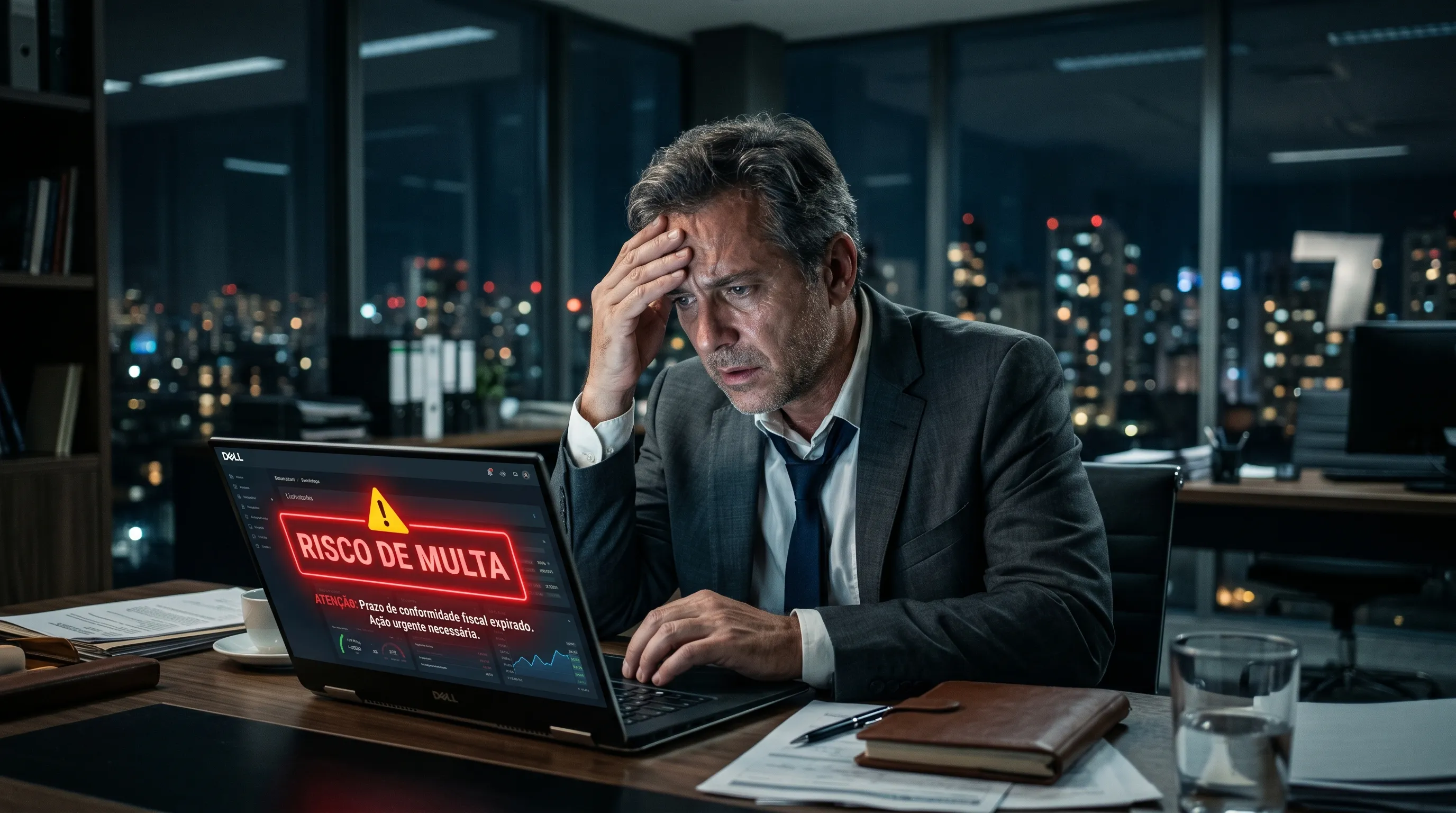Empresário preocupado com multas